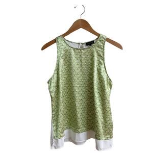 The Limited bright green ruffle hem tank, size L